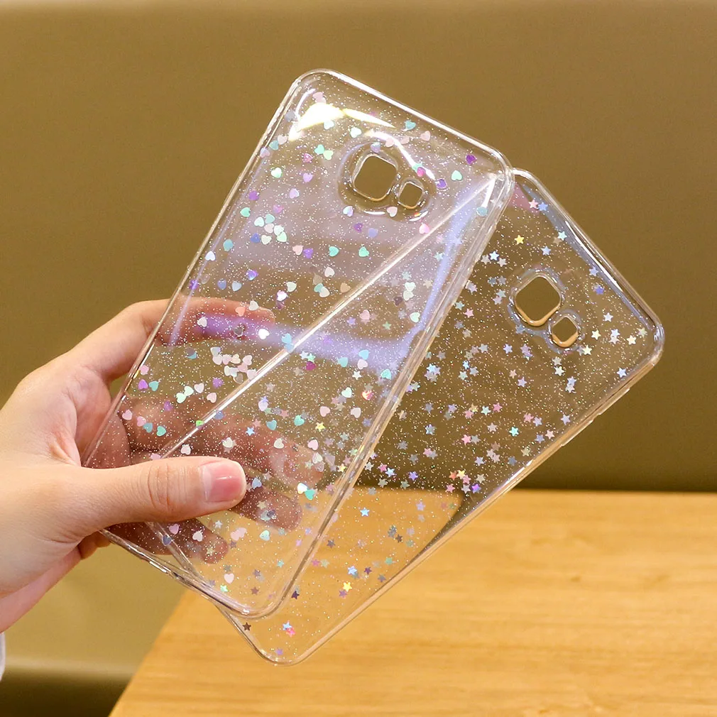 Case For Samsung Galaxy J4 2018 Plus J6 A6 Glitter Star Glossy Silicone Ultra Thin Crystal Cute Girls |