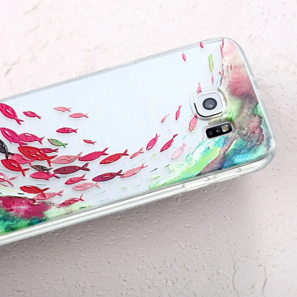 Чехол для телефона с милым узором кита CASEIER для Samsung S6 S7 Edge S8 Plus, мягкий силиконовый, крышки для Note 8.