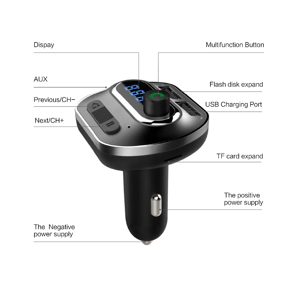 OPQ 2 USB Bluetooth FM передатчики Автомобильный mp3 плеер аудио Музыка с двумя Радио
