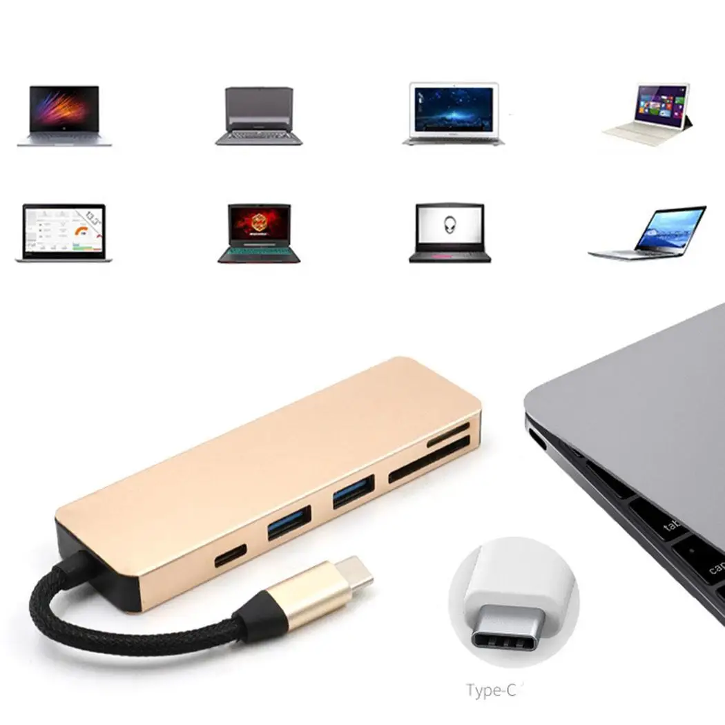 Type-C to HUB Card Reader Multi-function SD TF Converter Macbook Silver Golden Black 0.059kg | Компьютеры и офис
