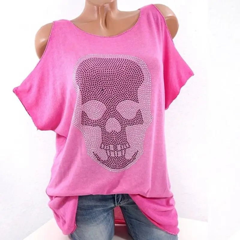 Футболка женская с жемчужными бусинами модный топ в стиле панк Повседневная