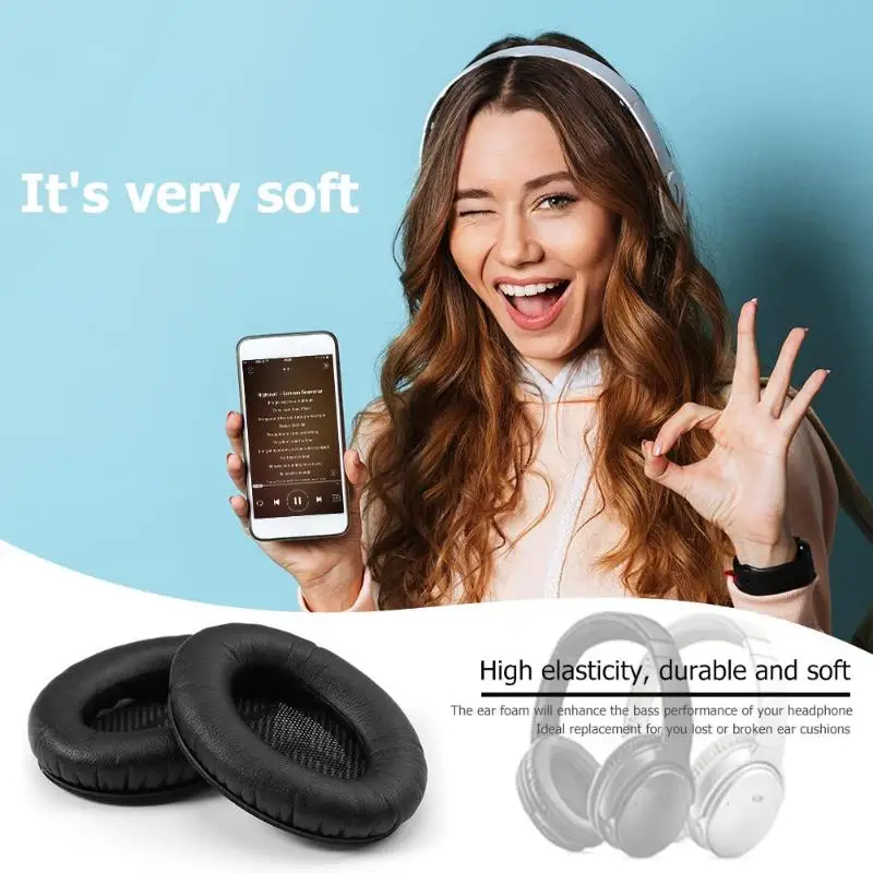 1 пара сменных кожаных подушечек для наушников L/R подушечки Bose Quietcomfort 2 QC2 QC15 QC25