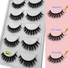 5 пар, 3D ресницы серо-коричневого цвета натуральных длинных волос 11 мм Cilios драматический норковые ресницы G600 Wispies накладные ресницы натуральные накладные ресницы