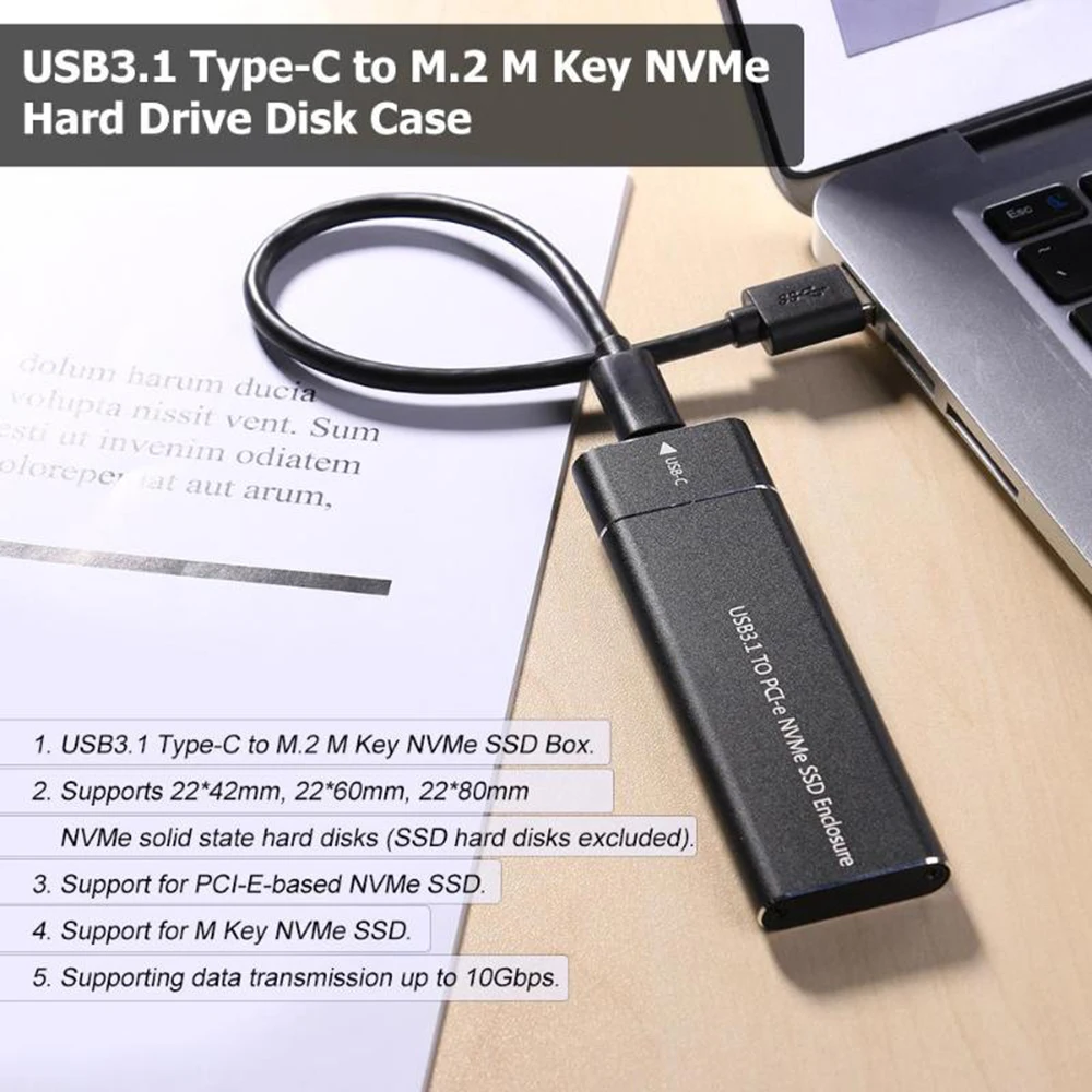 USB3.1 Type C до M.2 M ключ NVMe SSD корпус твердотельного накопителя чехол 10 Гбит/с