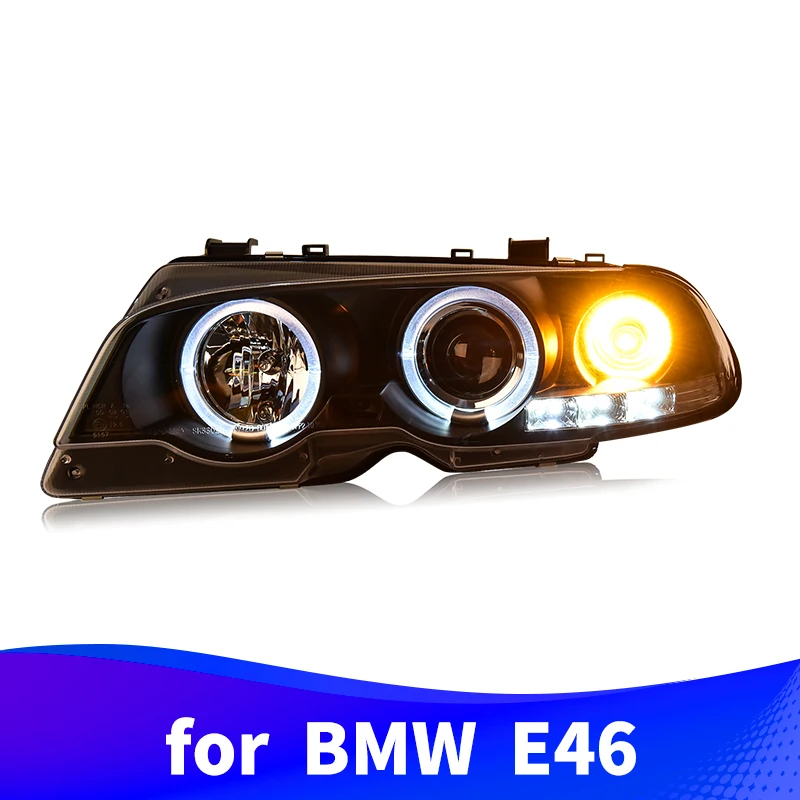 Фара в сборе для BMW E46 coupe 1998 2002 3 Series Halo светодиодный DRL сигнал поворота|Лампы