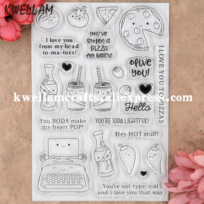 Love you PIZZAS скрапбук DIY фото карты резиновый чистый штамп для скрапбукинга