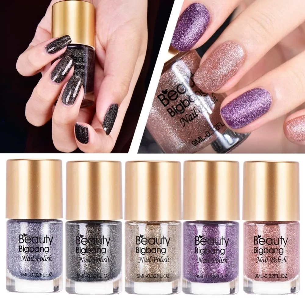 BeautyBigBang 5 бутылочек Набор лаков для ногтей кристалл жемчуг бриллианты блеск лак для ногтей маникюр Блеск лак для ногтей