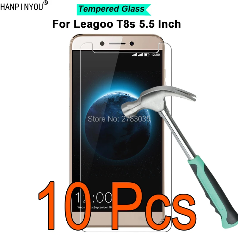 

10 шт./лот для Leagoo T8s 5,5 "9 H твердость 2.5D ультра-тонкая закаленная Защитная стеклянная пленка для экрана