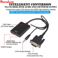 vga male to hd female converter adapter cable with audio output 1080p vga hd adapter for pc laptop to monitor hdtv projector