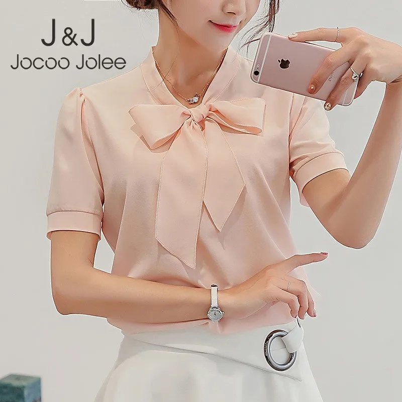 Jocoo Jolee блузки для женщин летние женские Топы с коротким рукавом Повседневная шифоновая блузка Женская