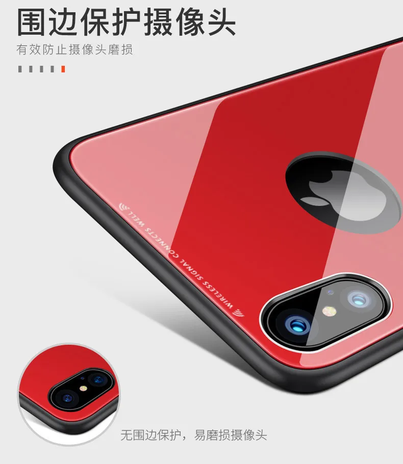 YY phoneCase закаленное стекло чехол для iPhone X Xs прозрачный защитный 6 7 8 плюс Чехол Coque