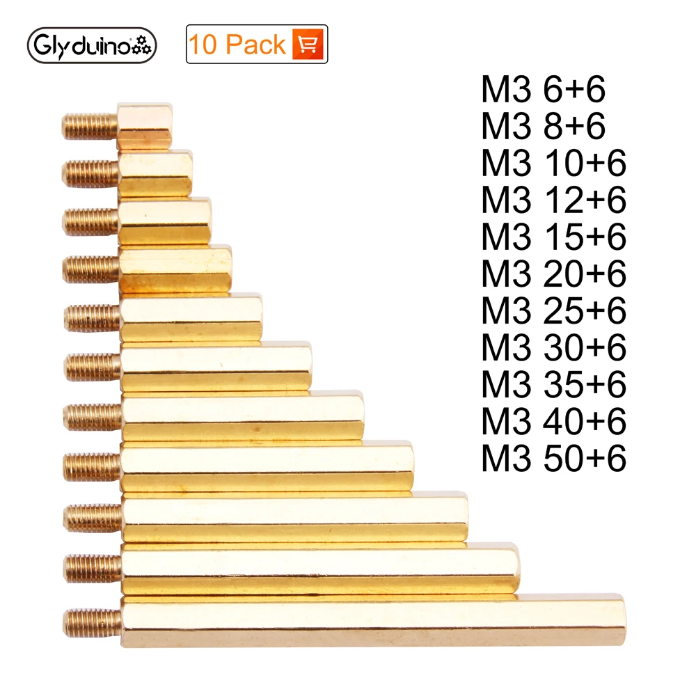Glyino M3 Male 6 мм x Female 50 медные шестигранные опоры пустые столбы m3 *(6 50)+ мм|Датчики| |