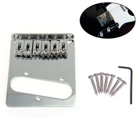 chrome 6 saddle ashtray bridge with screws hex wrench for telecaster tele tl electric guitar parts accessories