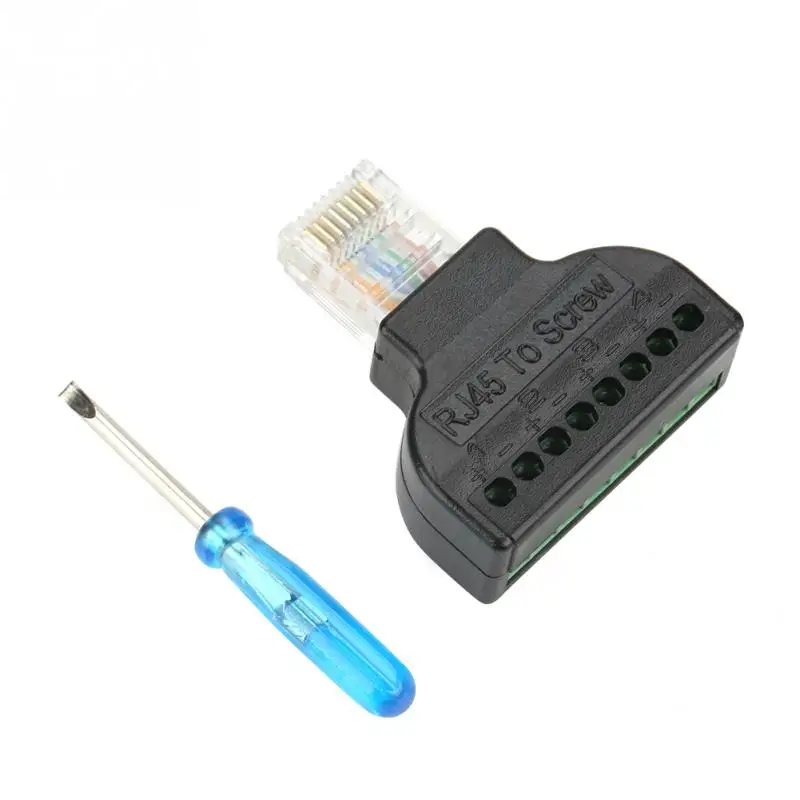 Горячая 2 шт. RJ45 штекер на 8 Pin V винтовой терминал dapter блок Конвертер Разъем