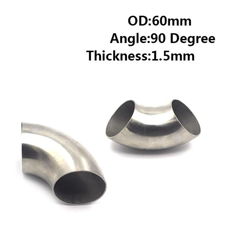 2 36 дюймов/60 мм нержавеющая сталь 90°градусов выхлопная труба автомобиля колено