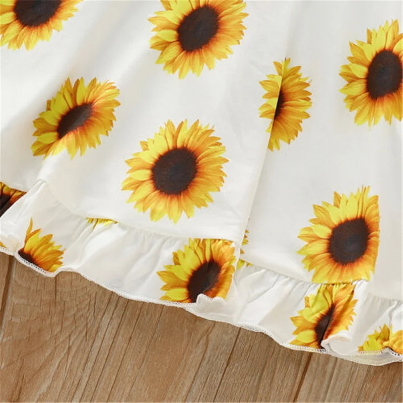 2019 Hot Sale Baby Sun flower Girls Toddler Strap Sundress Casual Princess Outfit Clothes Dress Dropshipping 1-5Y | Детская одежда и