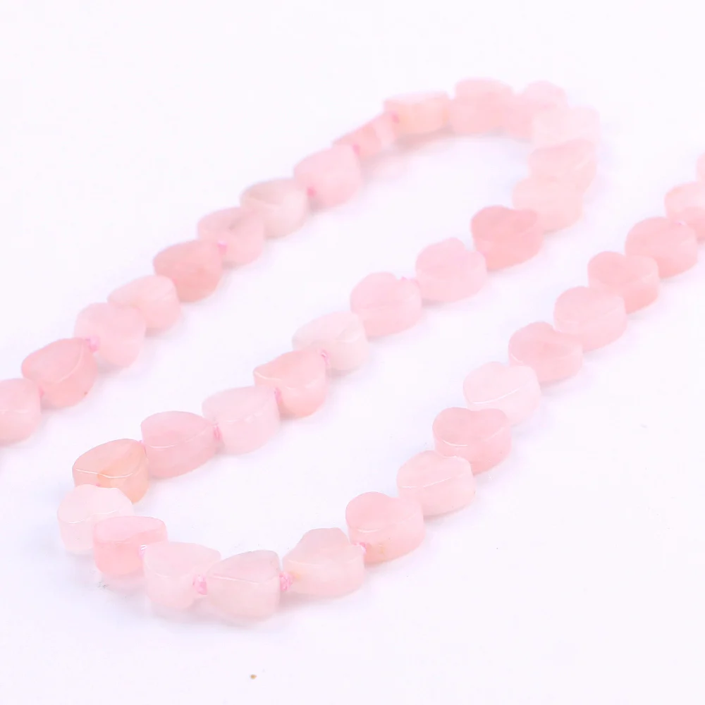 Jewnou розовый кварц кристалл ожерелье сердце драгоценные камни ювелирные изделия