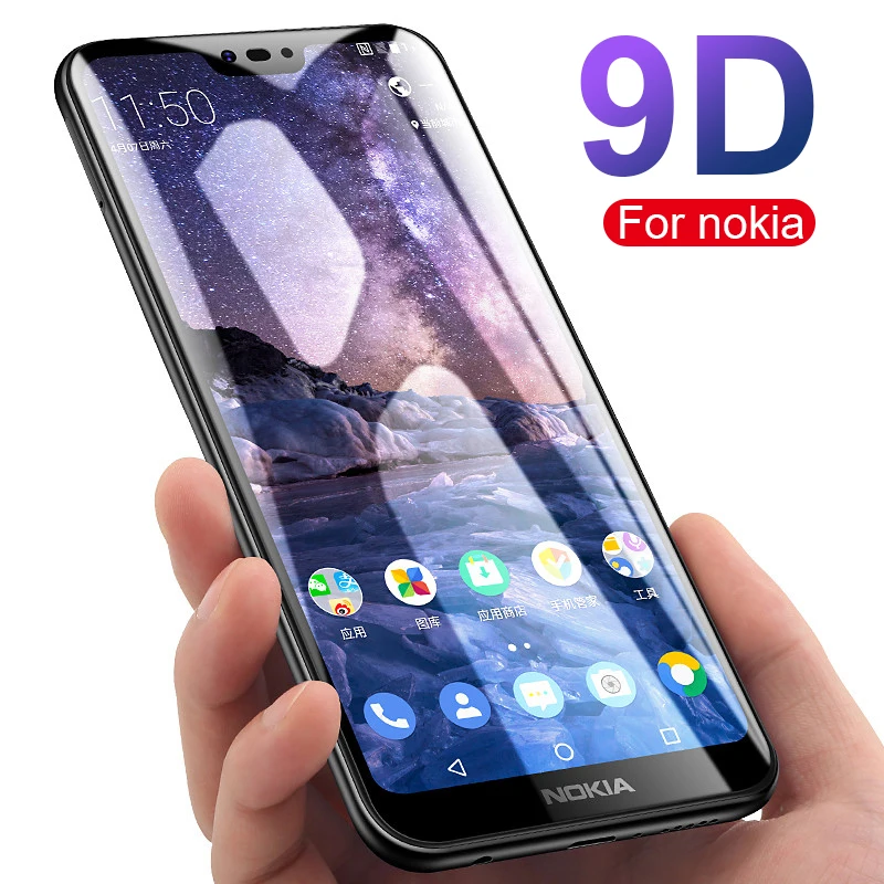 Закаленное стекло 9D для Nokia 8 1 Защита экрана 5 6 Plus 2 3 7 X5 X6 X7 защитная пленка