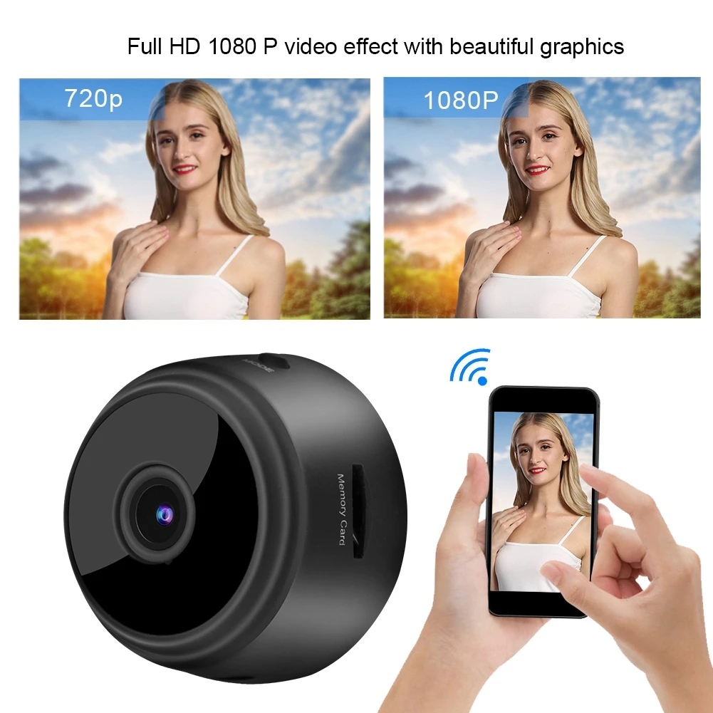 Горячая HD 1080P Мини Wifi ночного видения инфракрасная микро камера беспроводная веб