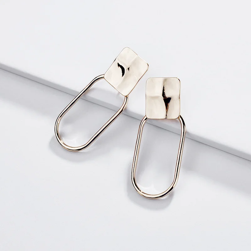 Geometric Hollow Frame Metal Alloy Charms Earrings Gold Color Fashion Brand Women Jewelry | Украшения и аксессуары