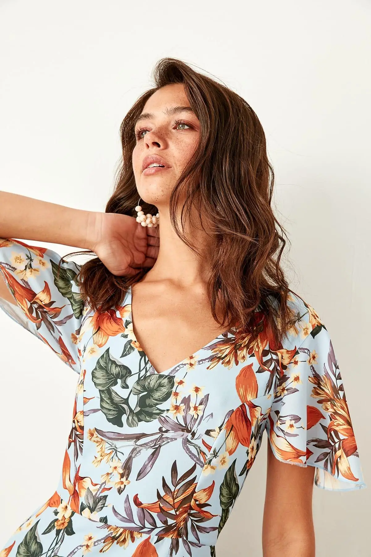 Trendyol синий рюкзак с цветочным принтом TWOSS19SO0014|Женские платья| |