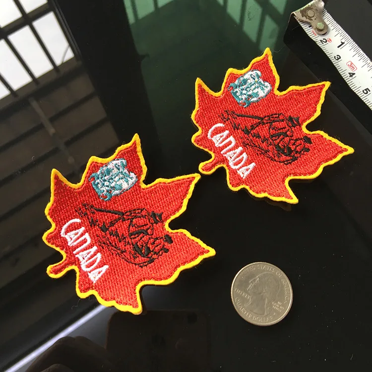 Недорогие патчи PGY в виде канадского кленового флага 1 шт. для утюга на пальто