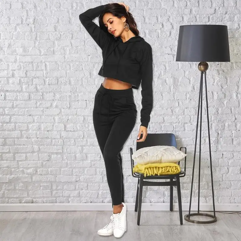 Комплект из двух предметов пикантные Для женщин укороченный с капюшоном длинные