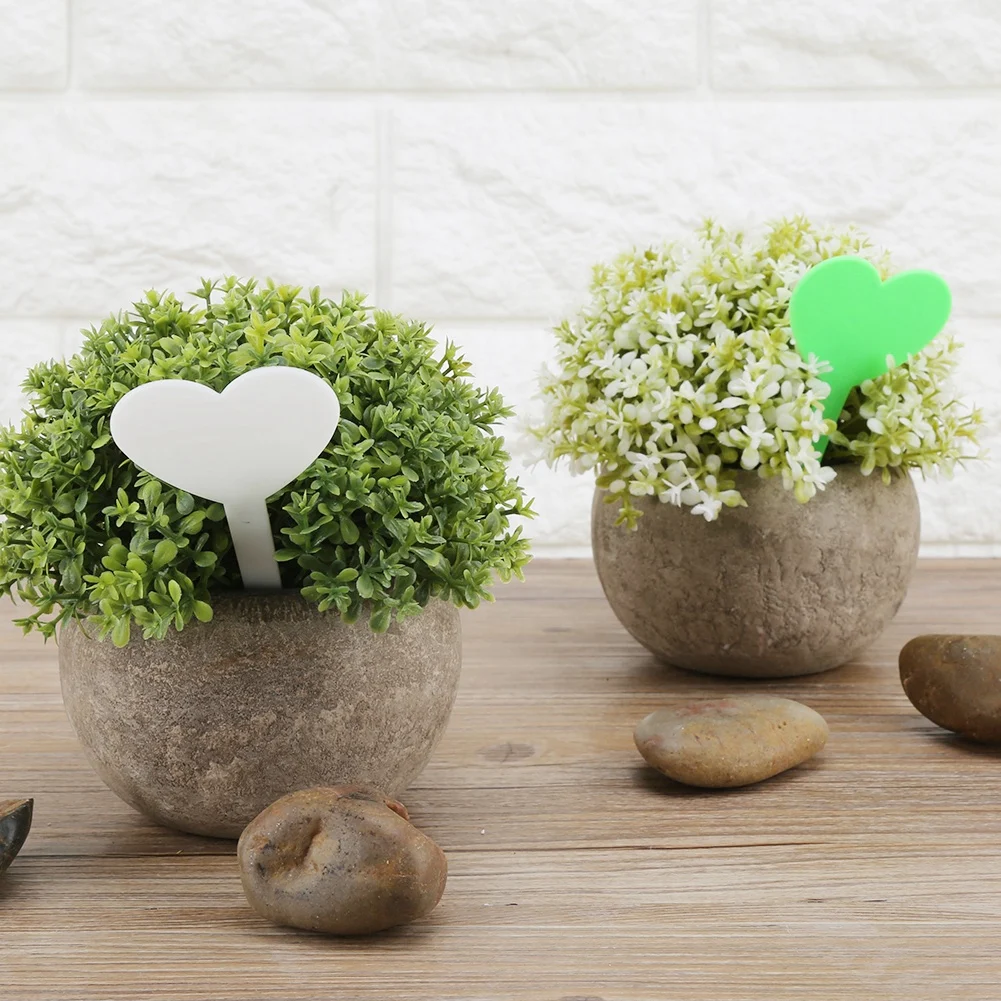 100 шт цвета наклейки для садоводства Heart-shape ярлыки для растений ПВХ материал водостойкий прочный