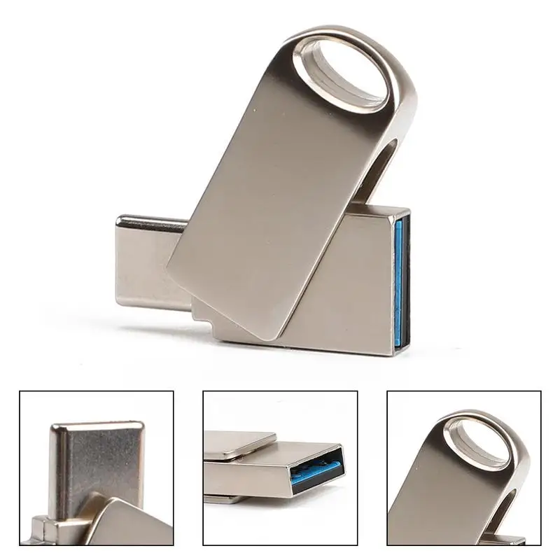 Тип c USB3.0 поворотный двойной разъем флэш памяти диск 16/32/64 ГБ Ручка накопитель для