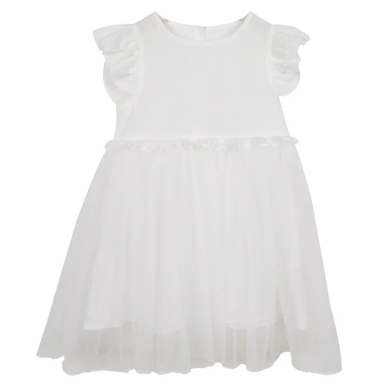 Mesh Ruffles Patchwork Kids Clothes Dresses Wedding Party White Baby Girl Formal Dress Summer 2019 New Fashion Children Clothing | Детская