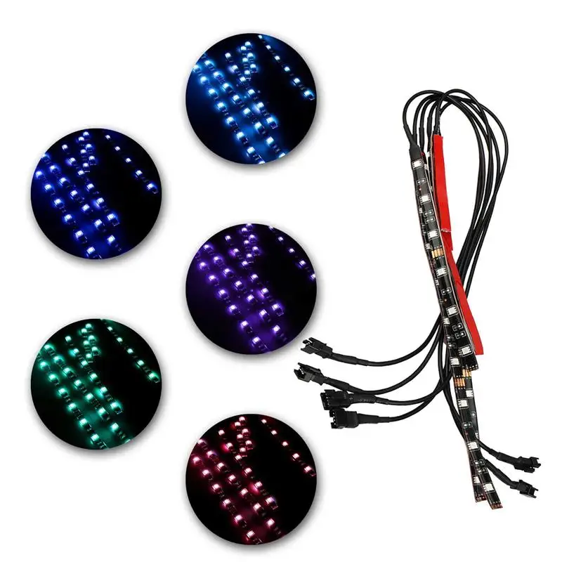 12V мотоцикл RGB Светодиодные полосы света Комплект многоцветный акцент светящиеся