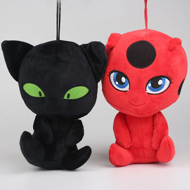 Kawaii 20 см Чудесное Божья коровка и кот Нуар мягкие игрушки леди ошибка Plagg Тикки