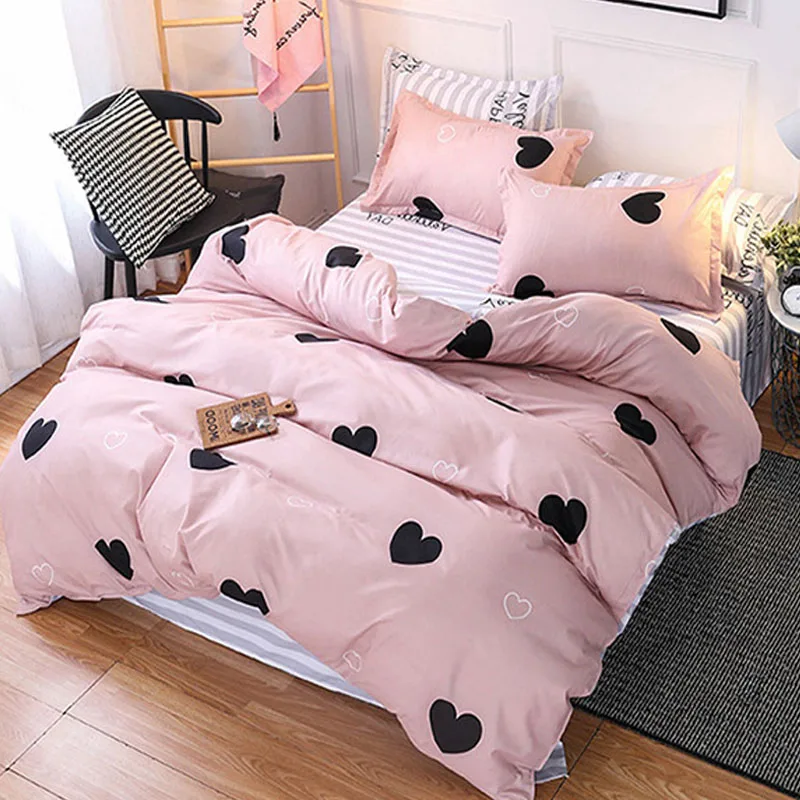 

Classic bedding set 6 size grey blue flower bed linen 3/4pcs/set duvet cover set Pastoral bed sheet AB side duvet cover bed