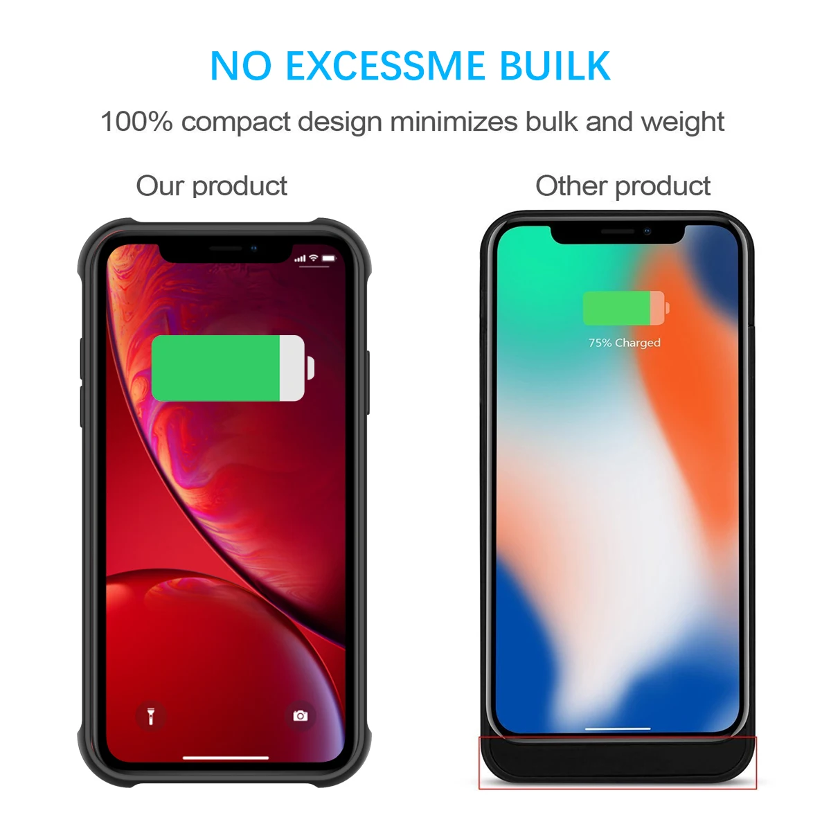 Внешний аккумулятор для iPhone XS Max 5500 мАч со светодиодным индикатором|Чехлы с