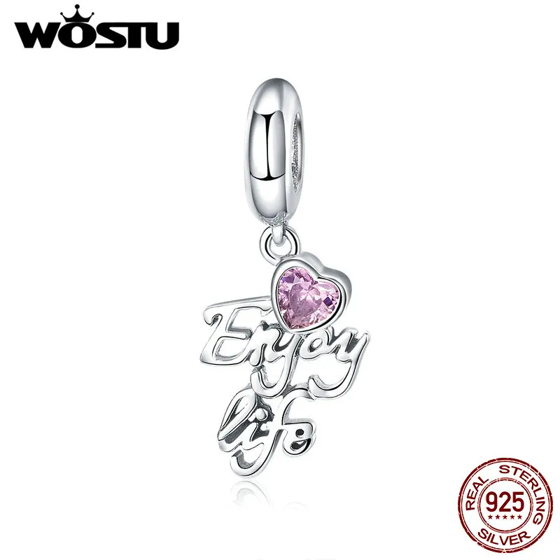 WOSTU 100% подлинные подвески из стерлингового серебра 925 пробы подвеска бисера