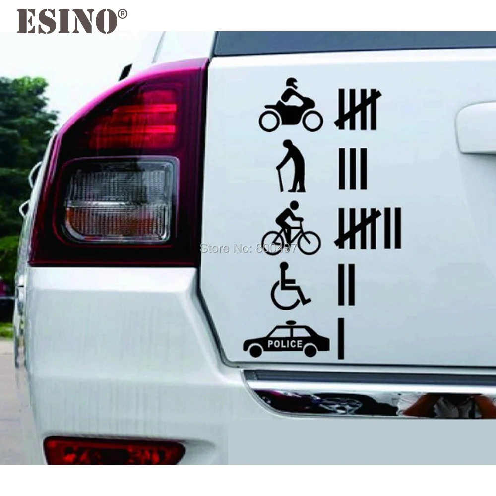 

10 x Car Styling Funny Car Traffic Collision Accident Decorative Vinyl Creative Reflective Sticker Car Body Personalized Decal