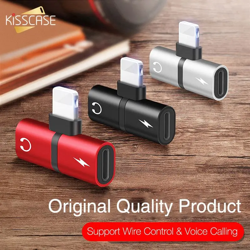 KISSCASE 2 в 1 аудио Aux адаптер для iPhone 11 Pro MAX наушники Зарядка Наушники двойной