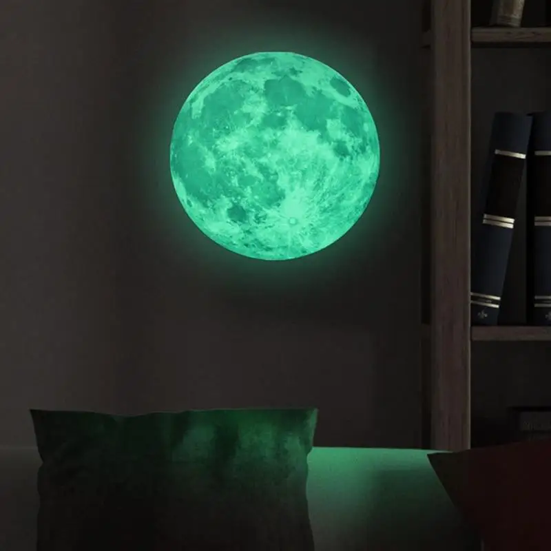 20 см светящаяся Луна земля мультфильм DIY 3D наклейки на стену для детской комнаты