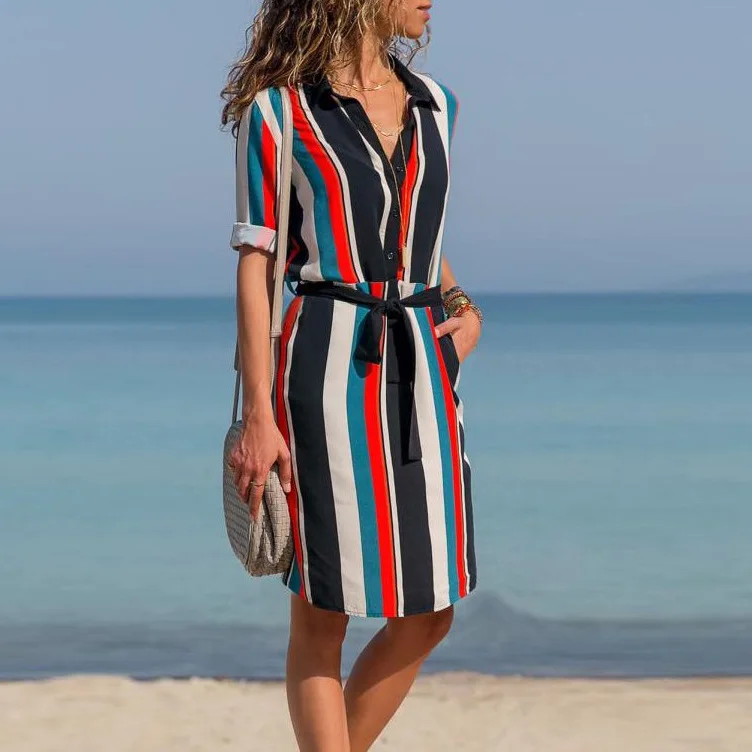 OSULIVAN летнее платье 2019 Jurk Robe Femme Jurken Vestidos женское в полоску с принтом уличная