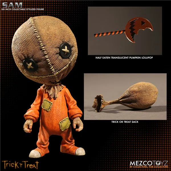 Mezco трюк R Treat палочки для конфет или шутка Сэм Фигурки ПВХ Хэллоуин украшения
