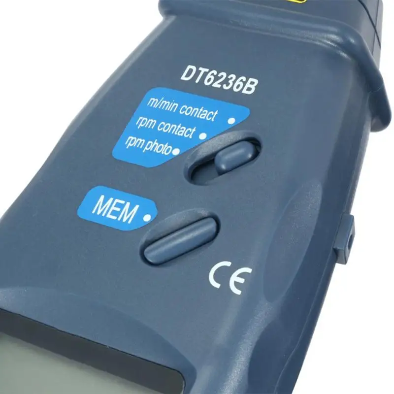 Цифровой тахометр Uxcell DT 6236B 2 в 1 контактный/Бесконтактный фототахометр оборотный