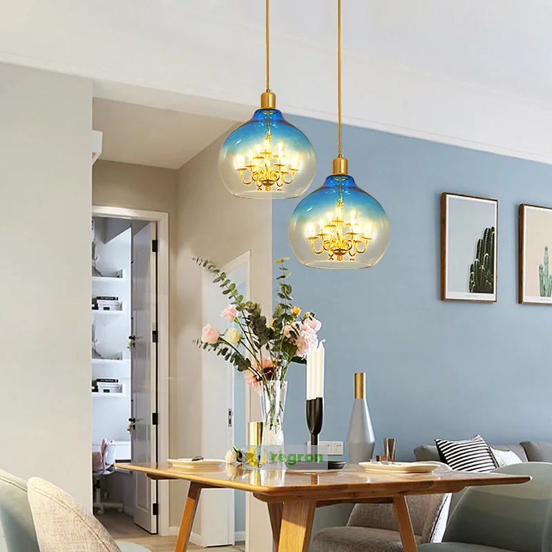Скандинавские 9 головок Vintage Led Lamp личность железа искусство гостиной блики
