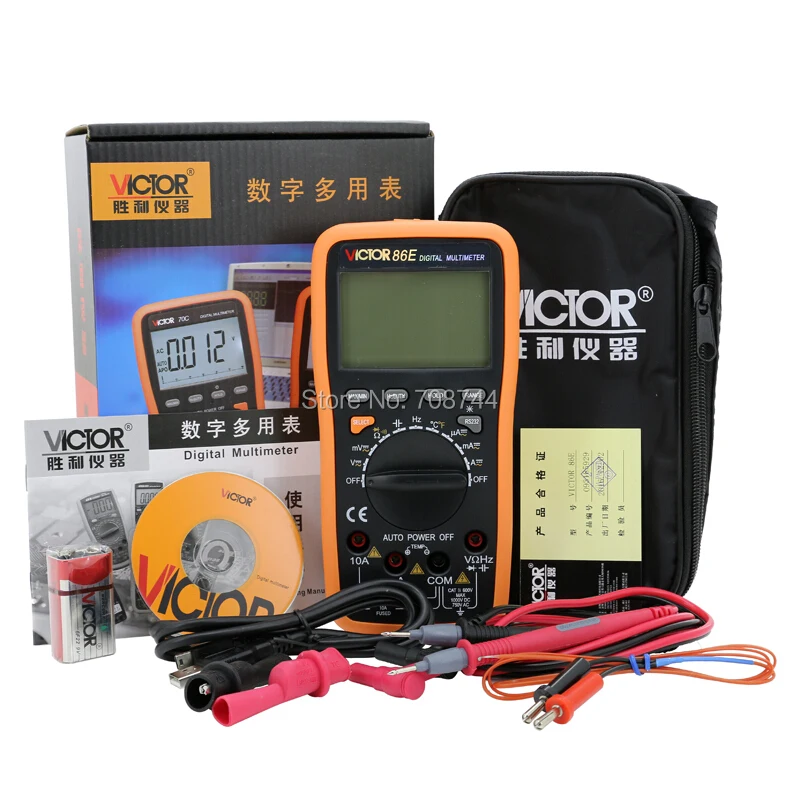 4 разрядный точный мультиметр VICTOR VC86E 1/2 частота емкость температура USB|multimeter