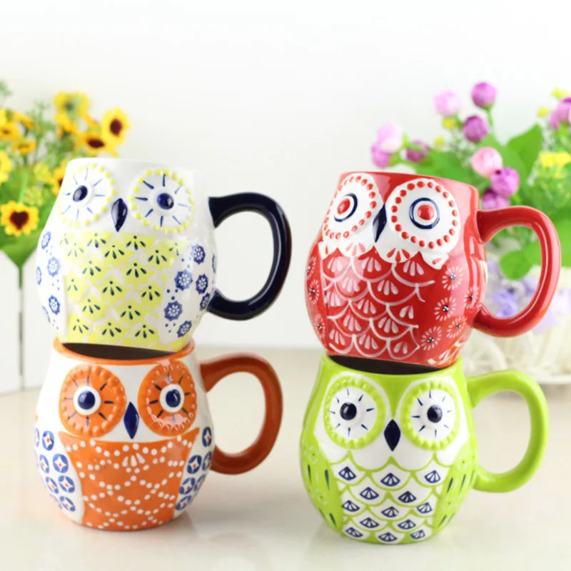 Kawaii Мультфильм Сова кофейные кружки керамические чашки Кружка для молока чайная