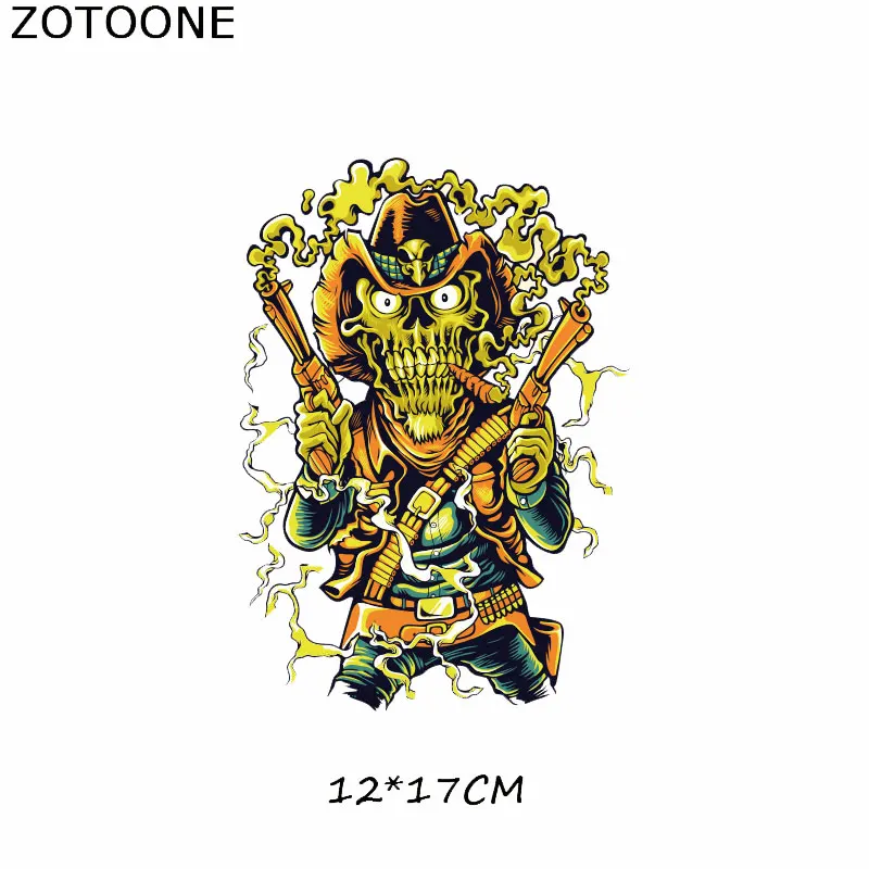 Нашивки ZOTOONE Iron On Skull для одежды термопереводные Стикеры сделай сам футболка