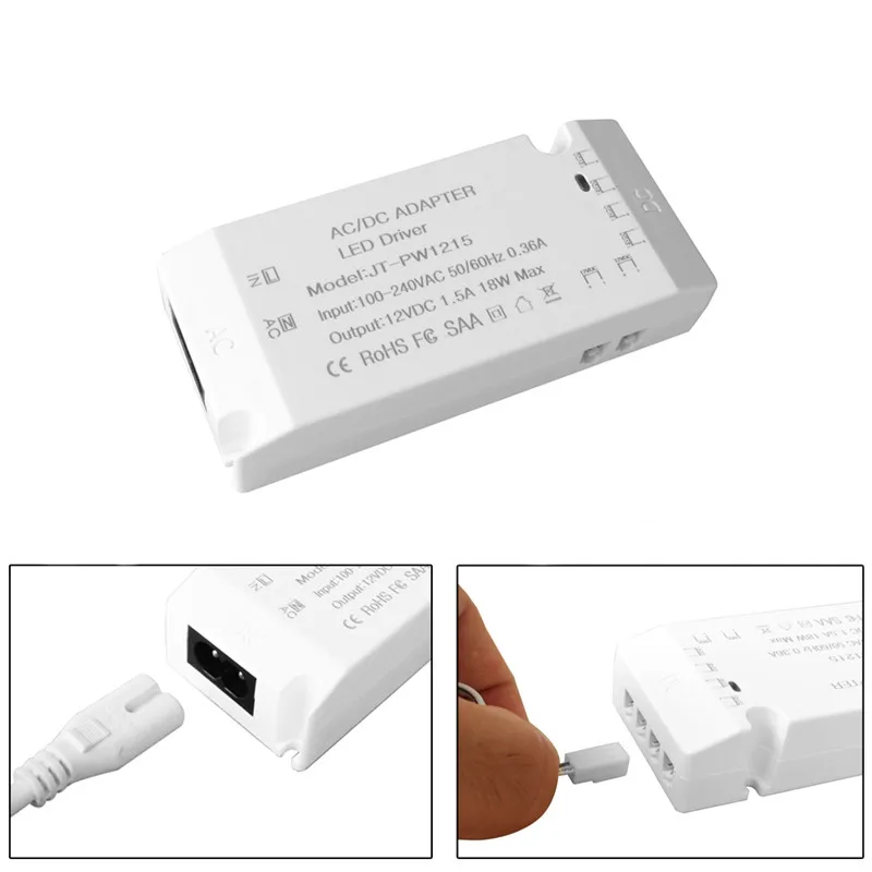 CLAITE AC100-240V для DC12V 1.5A 18 Вт Питание светодиодный драйвер с вилкой европейского