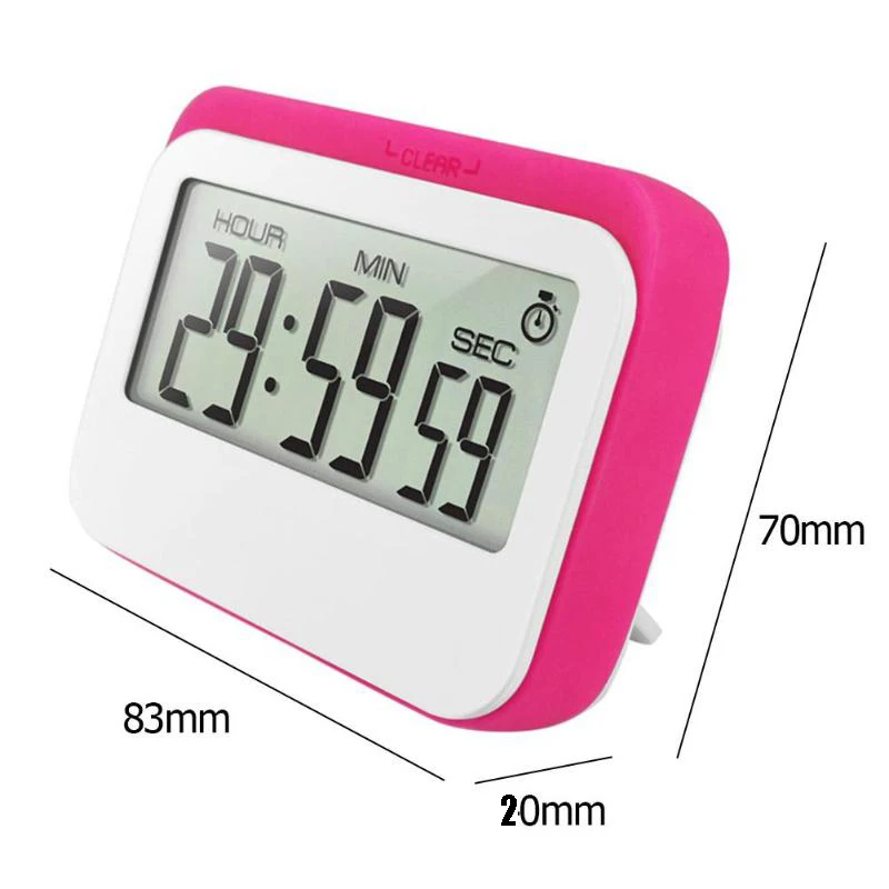

24H LCD Digital Large Screen Kitchen Timer Square Cooking Timer Count Up Countdown Alarm Multifunctional Magnet Clock