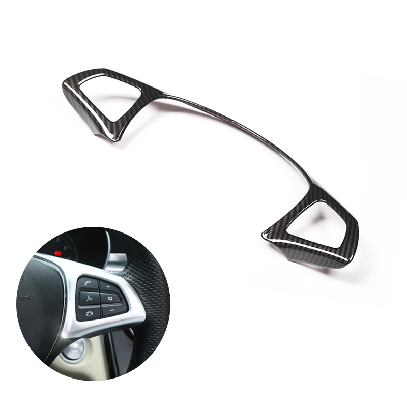 Carbon Fiber Style Car Steering Wheel Frame Cover Sticker Trim For Mercedes Benz C E GLC CLA Class W205 W213 X253 X156 C117