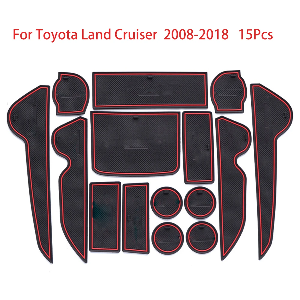Для Toyota Land Cruiser 2008 2018 резиновые нескользящие накладки для дверей панели чашки