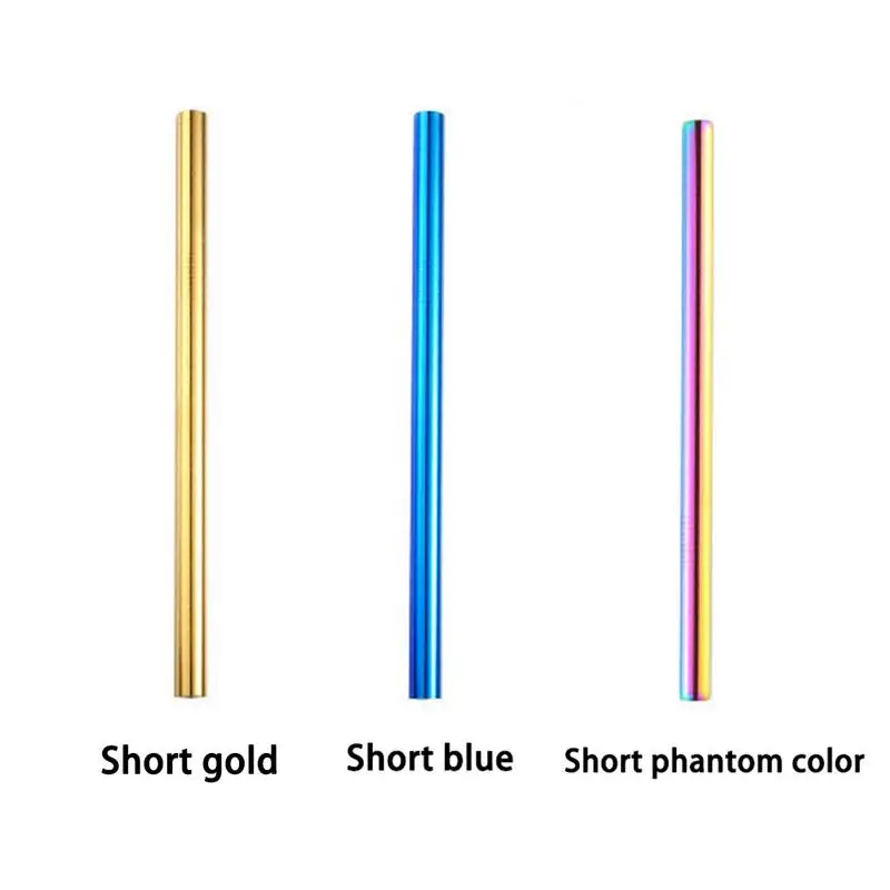 Соломинки из нержавеющей стали 3 цвета титановые цветные металлические